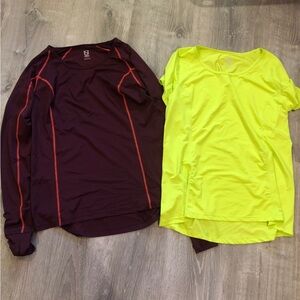 Vibrant Yellow and Red Sleeve Tees Sun-shirts